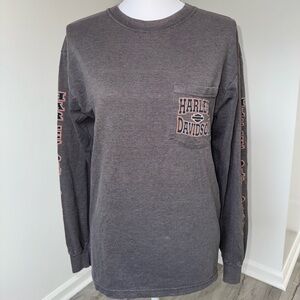 Harley-Davidson Milwaukee‎ Long Sleeve Shirt Made in USA M Biker Vintage Grunge